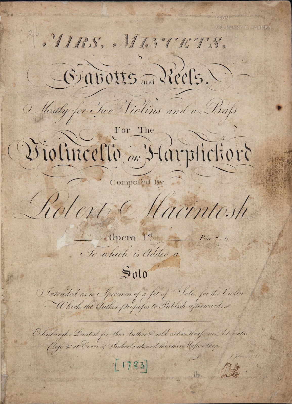 Mackintosh 1783 Title Page